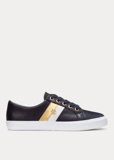 Tenis Ralph Lauren Janson II Couro Mulher 59238-BZIR